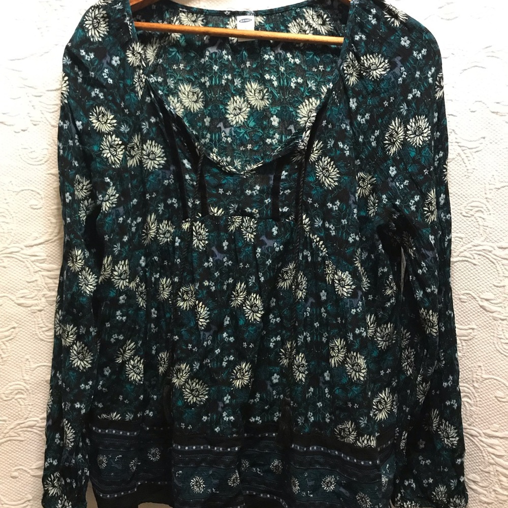 Old Navy V-neck Long Sleeve Blouse size Large